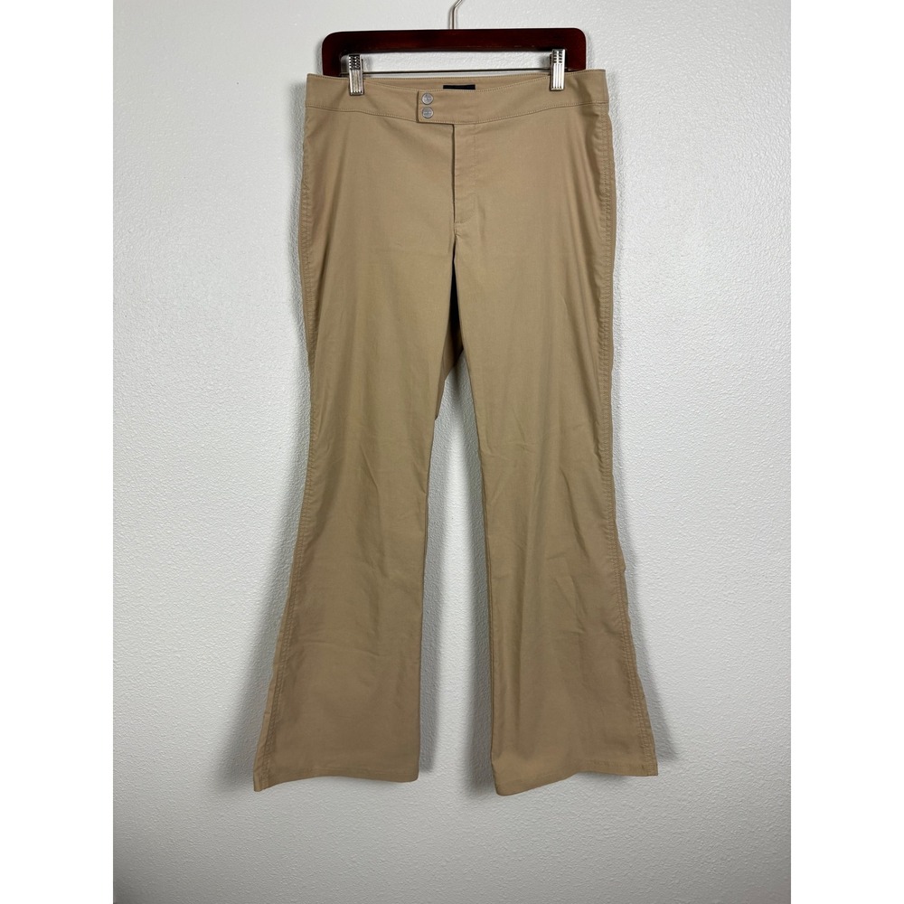Mexx Pants Womens 16 Tan Khaki Flared Mid Rise Stretch Cotton Blend Professional